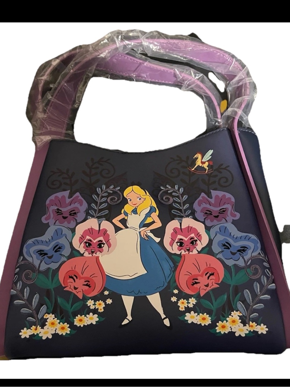 Loungefly Disney Alice in Wonderland Flowers Convertible Crossbody Bag New